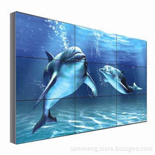 3 x 3 55-inch Splicing DID LCD Video Wall with 23mm Bezel, Supports RS232 Control and Remote Control